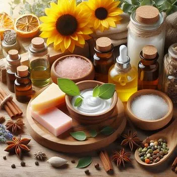 تصویر تعدادی از ترکیبات طبیعی برای پوست