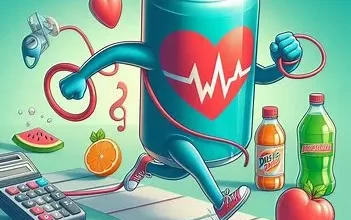 تصویر نوشابه رژیمی و ضربان نامنظم قلب ناشی از فیبریلاسیون دهلیزی