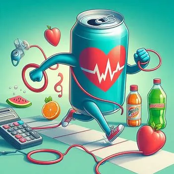تصویر نوشابه رژیمی و ضربان نامنظم قلب ناشی از فیبریلاسیون دهلیزی