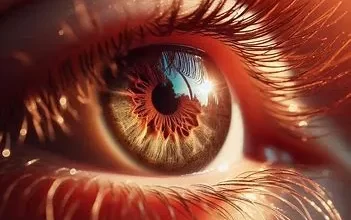 نمای نزدیک از یک چشم قبل از خالکوبی چشم