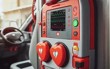 تصویر دستگاه شوک الکتریکی هنگام ایست قلبی برای CPR