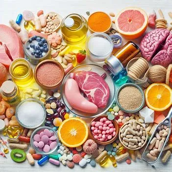 تصویر مواد غذایی و مکمل های جبران کننده کمبود مواد معدنی و کمبود ویتامین ها