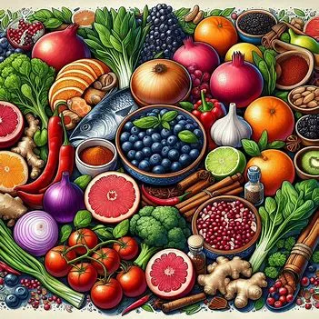 تصویر خوراکی های طبیعی که برای بهبود گردش خون مفید هستند
