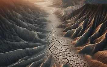 تصویر یک زمین ترک خورده از خشکی بعنوان نمادی از ارگاسم خشک