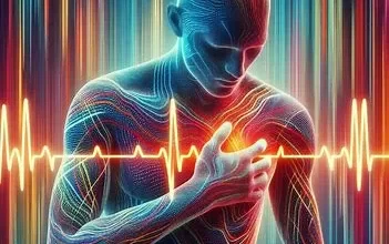 مردی که بدلیل آریتمی دستش را روی قلبش گذاشته