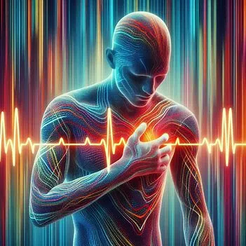 مردی که بدلیل آریتمی دستش را روی قلبش گذاشته