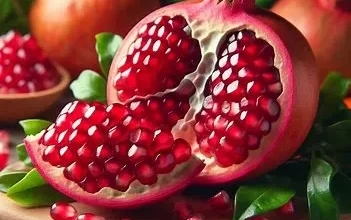 تصویر یک انار سرخ قاچ خورده