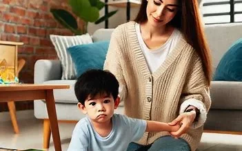 مادری در تلاش برای جلب کردن توجه پسر مبتلا به اوتیسم خود