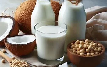 تصویری از انواع شیرهای لبنی و گیاهی