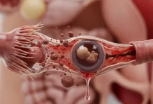 تصویری از لانه گزینی تخمک بارور شده در لوله فالوپ در بارداری خارج از رحم