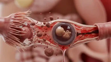 تصویری از لانه گزینی تخمک بارور شده در لوله فالوپ در بارداری خارج از رحم