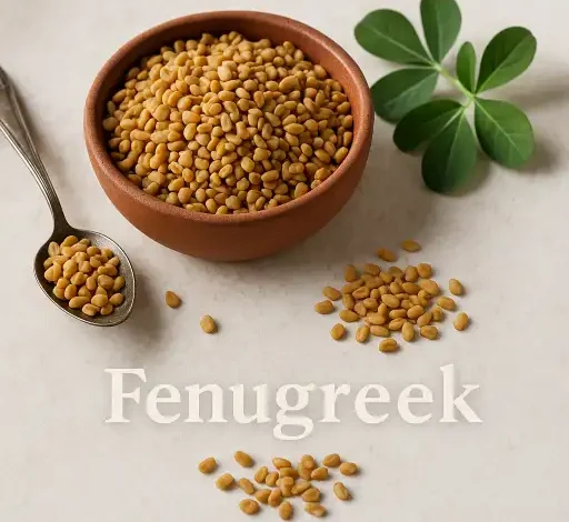 تصویر برگ و دانه های شنبلیله