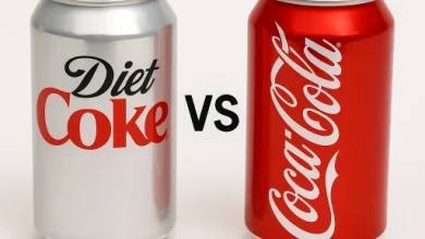 تأثیر نوشابه های رژیمی بر کبد- تصویر دو قوطی نوشابه رژیمی و معمولی