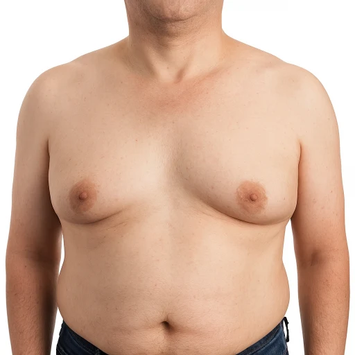 تصویر نیمه برهنه مردی که دچار ژنیکوماستی است