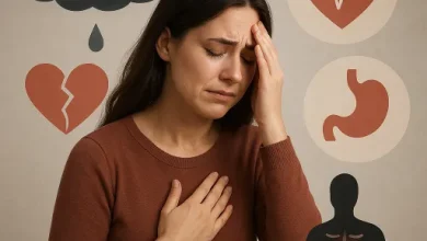 تأثیرات سوگ بر سلامت جمسی: تصویر زن جوان سوگوار