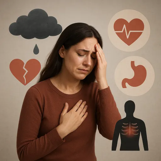 تأثیرات سوگ بر سلامت جمسی: تصویر زن جوان سوگوار