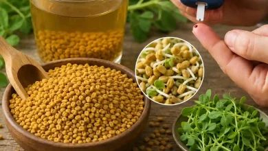خواص ضد دیابتی شنبلیله: تصویر دانه های گیاه شنبلیله و دستگاه اندازه گیری قند خون